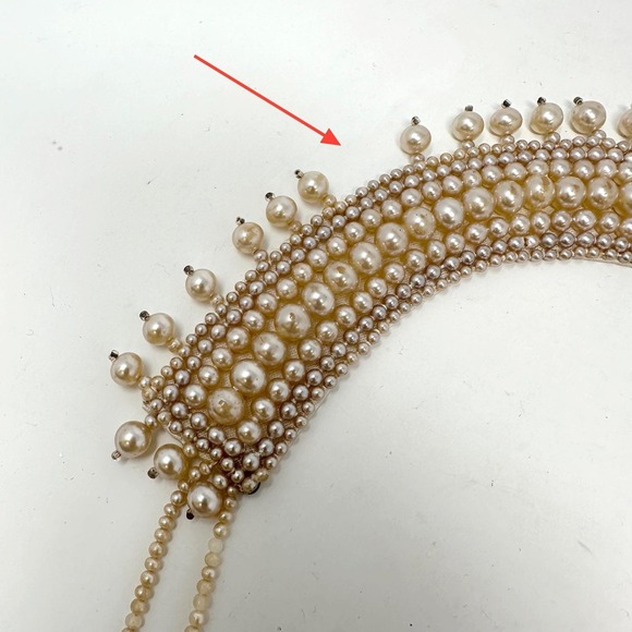 Vintage Glentex Faux Pearl Collar Made in Japan - Picture 3 of 6